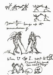 Hieroglyphic letter written by George Cruikshank to Mr. Parry. George Cruikshank, 1792  1878. British caricaturist and book illustrator. From The Strand Magazine published 1897. | Obraz na stenu