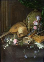 A Vanitas Still Life with a Nautilus and a Lute | Obraz na stenu