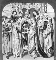 The Marriage of Henry VI and Margaret of Anjou, engraved by Freeman (engraving) | Obraz na stenu