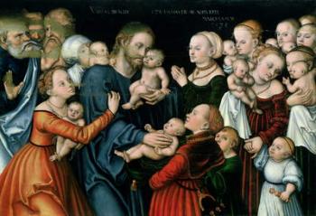 Suffer the Little Children to Come Unto Me, 1538 (oil on panel) | Obraz na stenu
