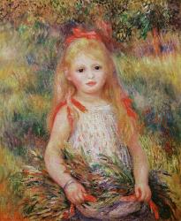 Little Girl Carrying Flowers, or The Little Gleaner, 1888 (oil on canvas) | Obraz na stenu