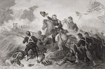 General Lyon's (1818-61) charge at the Battle of Wilson's Creek, Missouri, 1861 (litho) | Obraz na stenu