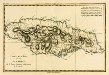 The Island of Jamaica, from 'Atlas de Toutes les Parties Connues du Globe Terrestre' by Guillaume Raynal (1713-96) published 1780 (coloured engraving) | Obraz na stenu