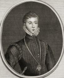 Portrait of Henry Stewart (1545-67) Lord Darnley (engraving) | Obraz na stenu