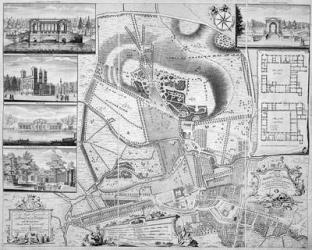 An Exact Plan of the Gardens and Park at Wilton, the seat of the Earl of Pembroke, 1746 (engraving) | Obraz na stenu