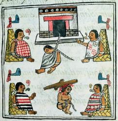 Ms. Palat. 218-220 Book IX Judgement and Punishment in the Aztec empire, from the 'Florentine Codex' by Bernardino de Sahagun, c.1540-85 | Obraz na stenu