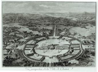 Perspective View of the Town of Chaux, c. 1804 (engraving) (b/w photo) | Obraz na stenu
