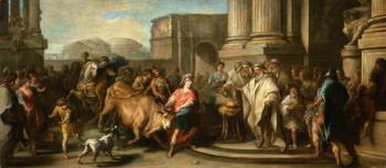 Theseus Taming the Bull of Marathon, c.1730 (oil on canvas) | Obraz na stenu