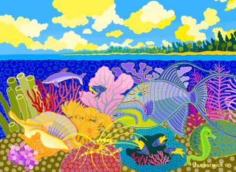 Luminescence Tropicale, 1997, acrylic gouache on canvas | Obraz na stenu