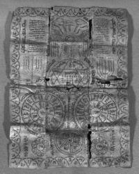 Cabalistic amulet (parchment) (b/w photo) | Obraz na stenu