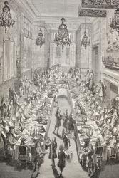 Feast given for the Spanish Ambassador to France in Paris in 1707, 1875 (engraving) | Obraz na stenu