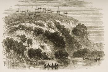 Indian Burial Ground on the Great Plains between St. Louis and Denver, from 'American Pictures', published by The Religious Tract Society, 1876 (engraving) | Obraz na stenu