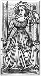 Justice, after a tarot card from the 'Gringonneur' pack (engraving) | Obraz na stenu