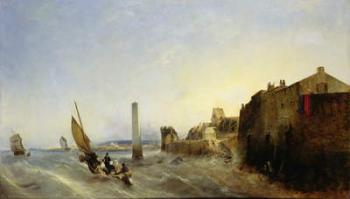 View of Napoleon Quay at Cherbourg, 1838 (oil on canvas) | Obraz na stenu