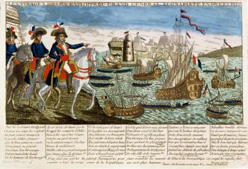 Journeys and Exploits of General Bonaparte (1769-1821) 1798 (coloured engraving) | Obraz na stenu