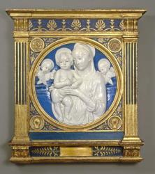 Madonna & Child with Cherubs, c.1485 (glazed terracotta) | Obraz na stenu