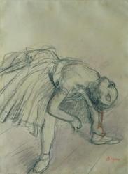 Dancer Fixing her Slipper, c.1865 (charcoal on paper) | Obraz na stenu