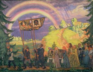 Easter Procession, 1915 (oil on canvas) | Obraz na stenu