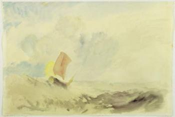 A Sea Piece - A Rough Sea with a Fishing Boat, 1820-30 (w/c on paper) | Obraz na stenu