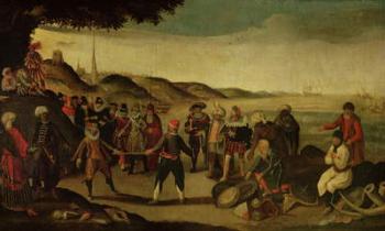 The Dispute over the Golden Baton or The Dispute between the Spanish and the Dutch over Trade in the Indies, 1609 (oil on canvas) | Obraz na stenu