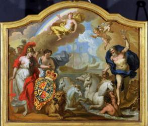 Allegory of the Power of Great Britain by Sea, design for a decorative panel for George I's ceremonial coach, c.1720 (oil on panel) | Obraz na stenu