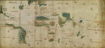 World Map (ink on vellum) | Obraz na stenu