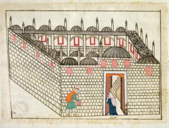 Ms. cicogna 1971, miniature from the 'Memorie Turchesche' depicting the summer house reserved for the mother of the Sultan in the Topkapi Palace, Constantinople (pen & ink on paper) | Obraz na stenu