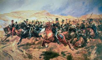 Charge of the Light Brigade, Balaclava, 25 October in 1854 (colour litho) | Obraz na stenu