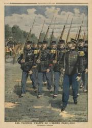 Elite troops of French army, the colonial infantry, illustration from 'Le Petit Journal', supplement illustre, 6th October 1907 (colour litho) | Obraz na stenu