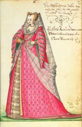 MS W.477 fol.20 'Noble Lady from Vincenza' from Kippell's 'Costume Book', c.1588 (w/c on paper) | Obraz na stenu