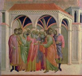 Maesta: Judas Receives Thirty Pieces of Silver, 1308-11 | Obraz na stenu