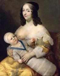 The Dauphin Louis of France (1638-1715) and his Nursemaid, Dame Longuet de la Giraudiere, c.1638 (oil on canvas) | Obraz na stenu