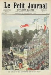 Title page depicting the national holiday on 22nd September celebrating the centennial of the proclamation of the Republic, illustration from the illustrated supplement of Le Petit Journal, 24th September, 1892 (colour litho) | Obraz na stenu