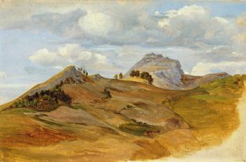 View of Civitella, 1822 (oil on paper on cardboard) | Obraz na stenu