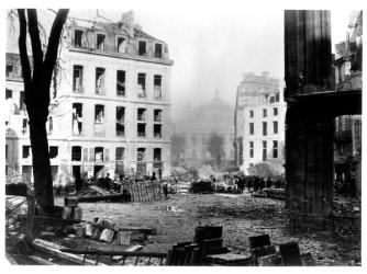 Building of the Avenue de l'Opera and view of the Opera in the back, 1858-78 (b/w photo) | Obraz na stenu