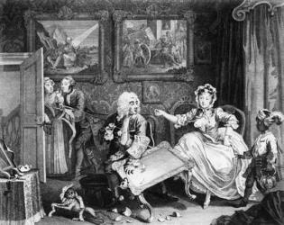 A Harlot's Progress, plate II, Quarrels with her Jew Protector (engraving) | Obraz na stenu