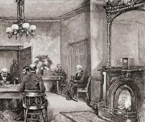 The waiting room in the White House, Washington D.C., in the 19th century, from 'The Century Illustrated Monthly Magazine', published 1884 (engraving) | Obraz na stenu