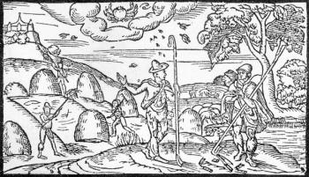 Month of June, from 'The Shepheardes Calender' by Edmund Spenser (1552-99), facsimile of original published in 1579 (woodcut) (b/w photo) | Obraz na stenu