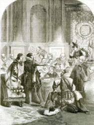 Buckingham before the Council (engraving) (b/w photo) | Obraz na stenu