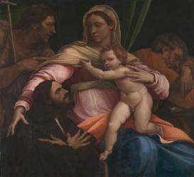 Madonna and Child with SS. Joseph and John the Baptist and a Donor (panel) | Obraz na stenu