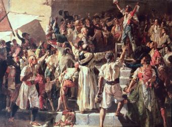 The Cry of the Palleter declaring was on Napoleon, 1884 (oil on canvas) | Obraz na stenu