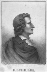 Friedrich Schiller (1759-1805) engraved by Massol (d.1831) (engraving) (b/w photo) | Obraz na stenu