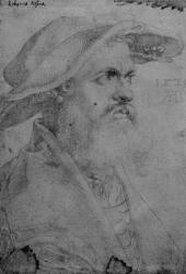 Helius Eobanus Hessus, 1526 (pencil on paper) (b/w photo) | Obraz na stenu