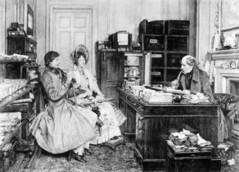 In the Solicitor's Office, engraved by James Dobie (b.1849) (engraving) (b&w photo) | Obraz na stenu