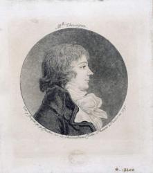 Portrait of Anne-Josephe Trewagne (1762-1817) known as 'Theroigne de Mericourt', engraved by Gilles-Louis Chretien (1754-1811) (engraving) | Obraz na stenu