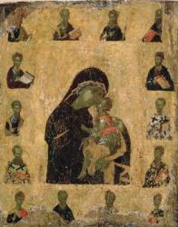 Virgin of Tenderness with the Saints, 1350-1400 (egg tempera and gesso on panel) | Obraz na stenu