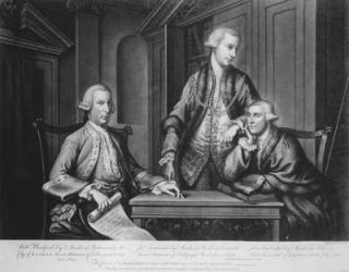 William Beckford (1709-70) James Townsend and John Sawbridge (c.1732-95) Aldermen of London, engraved by the artist, 1769 (engraving) (b&w photo) | Obraz na stenu