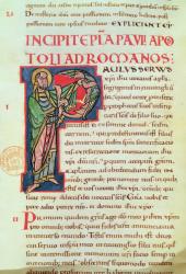 Title page of Saint Paul's Letter to the Romans (vellum) | Obraz na stenu
