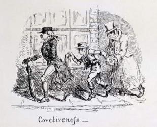 Covetiveness from 'Phrenological Illustrations', 1826 (etching) | Obraz na stenu
