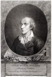 Jean Marie Roland de La Platiere (1734-93) (engraving) (b/w photo) | Obraz na stenu